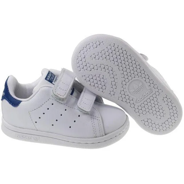 Adidas Trainers Infant Stan Smith Footwear White EQT Blue Velcro