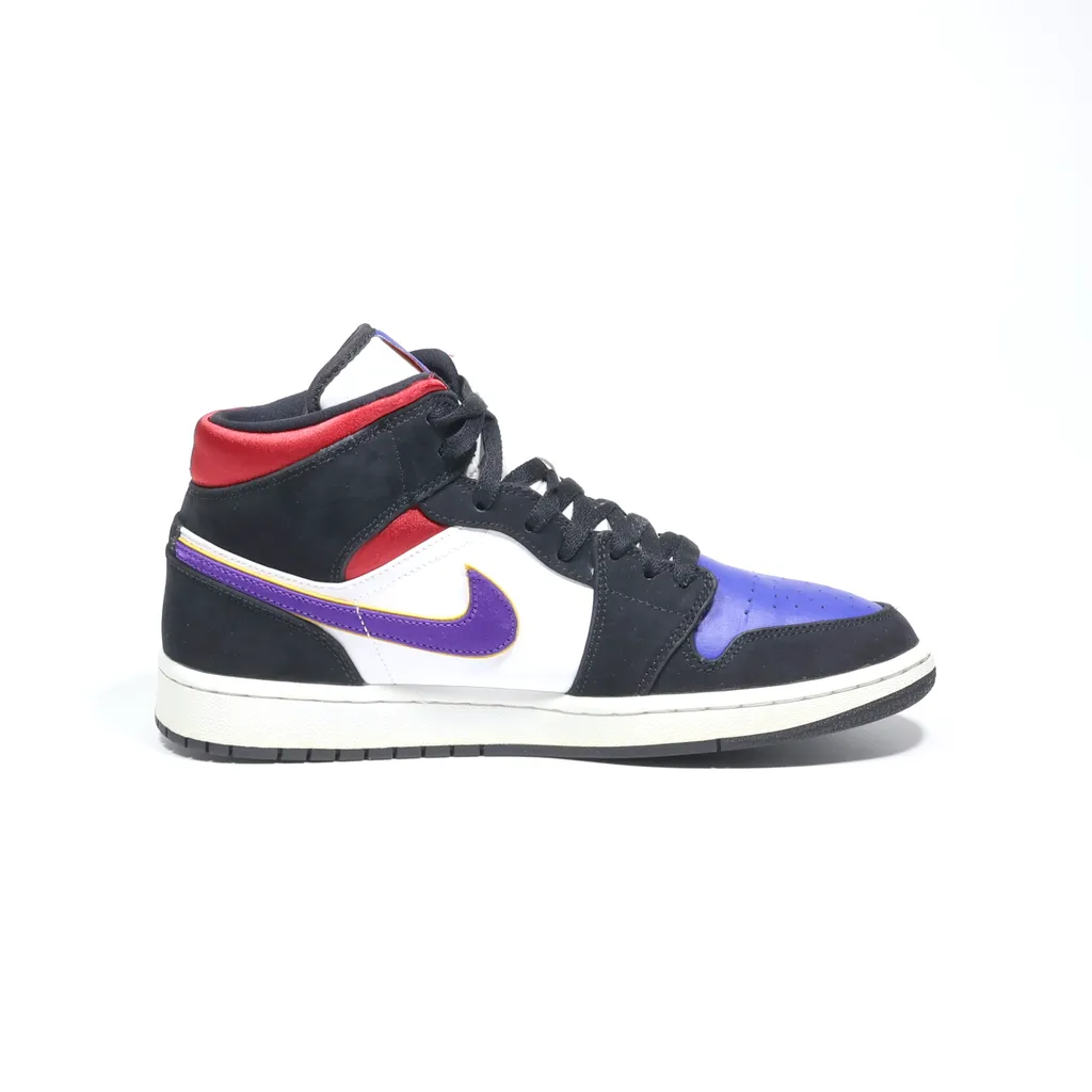 Air Jordan 1 Mids Se Rivals High-Top Sneakers Leather Black Color For Men
