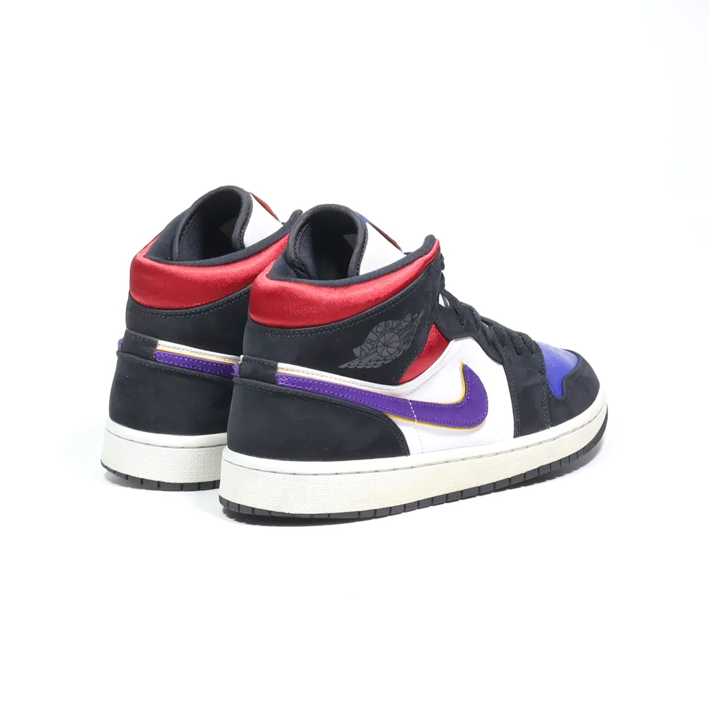 Air Jordan 1 Mids Se Rivals High-Top Sneakers Leather Black Color For Men