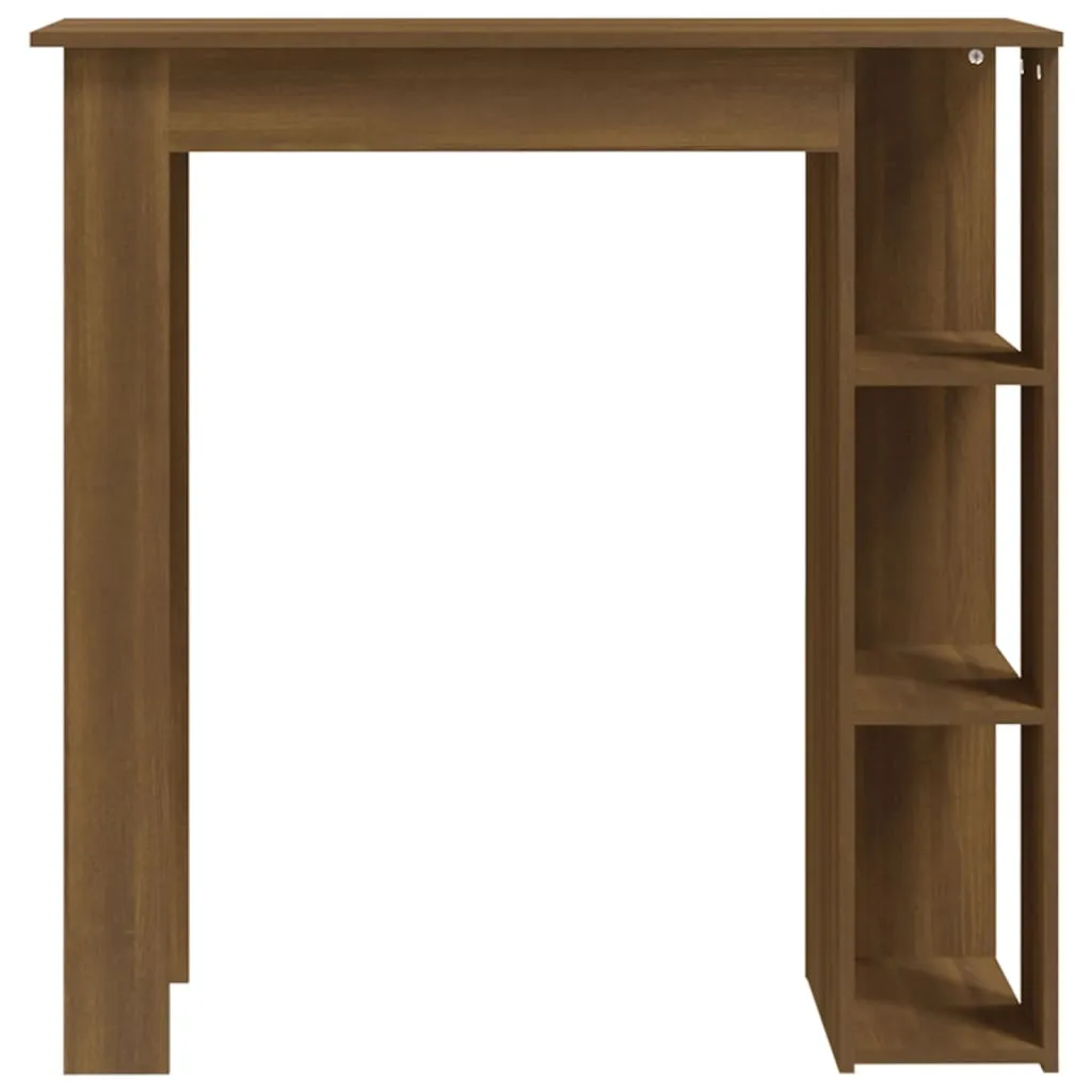 Bar Table with Shelf Brown Oak 102x50x103.5 cm Chipboard
