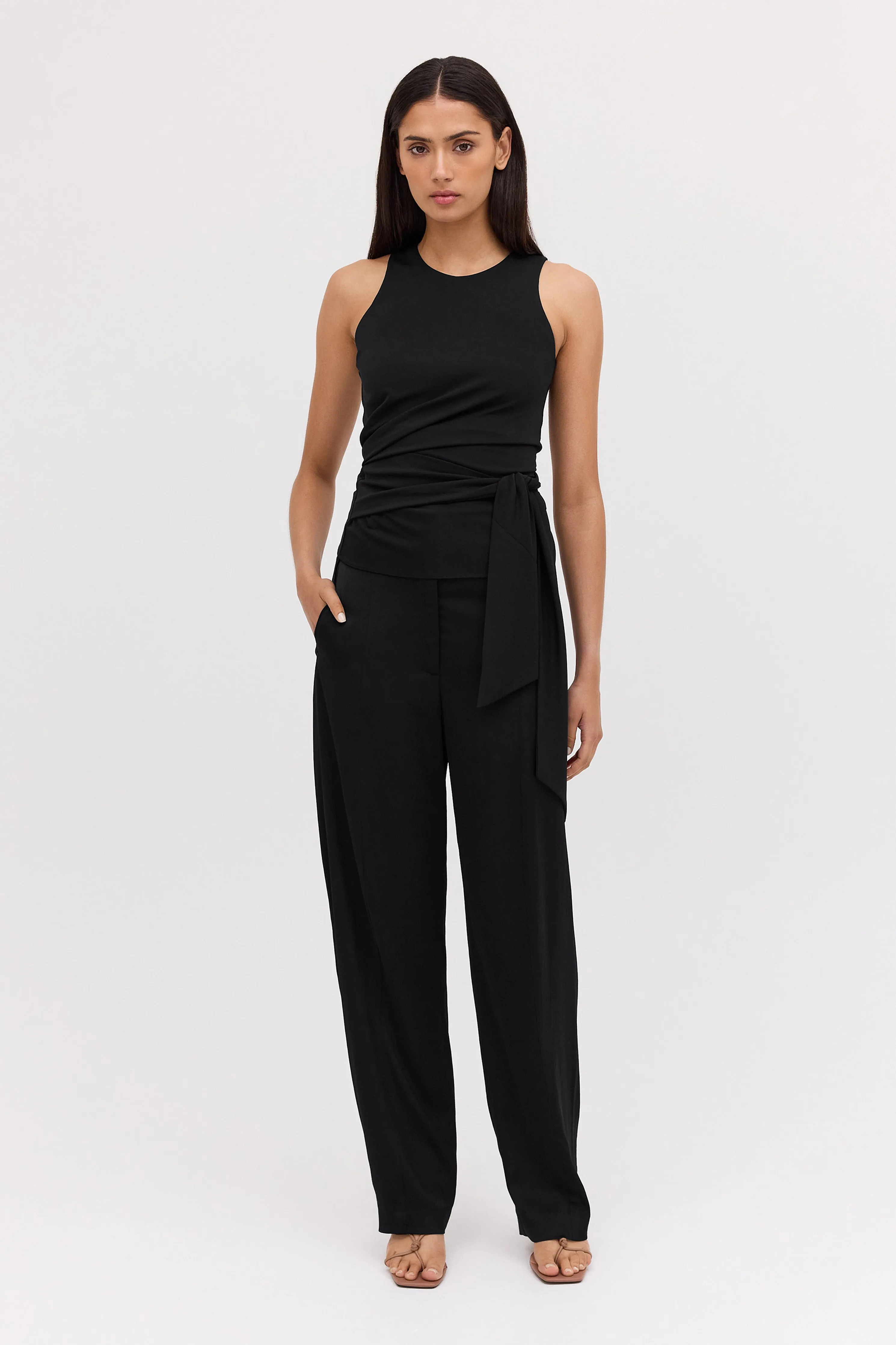 BLACK JERSEY AESTHETE TOP