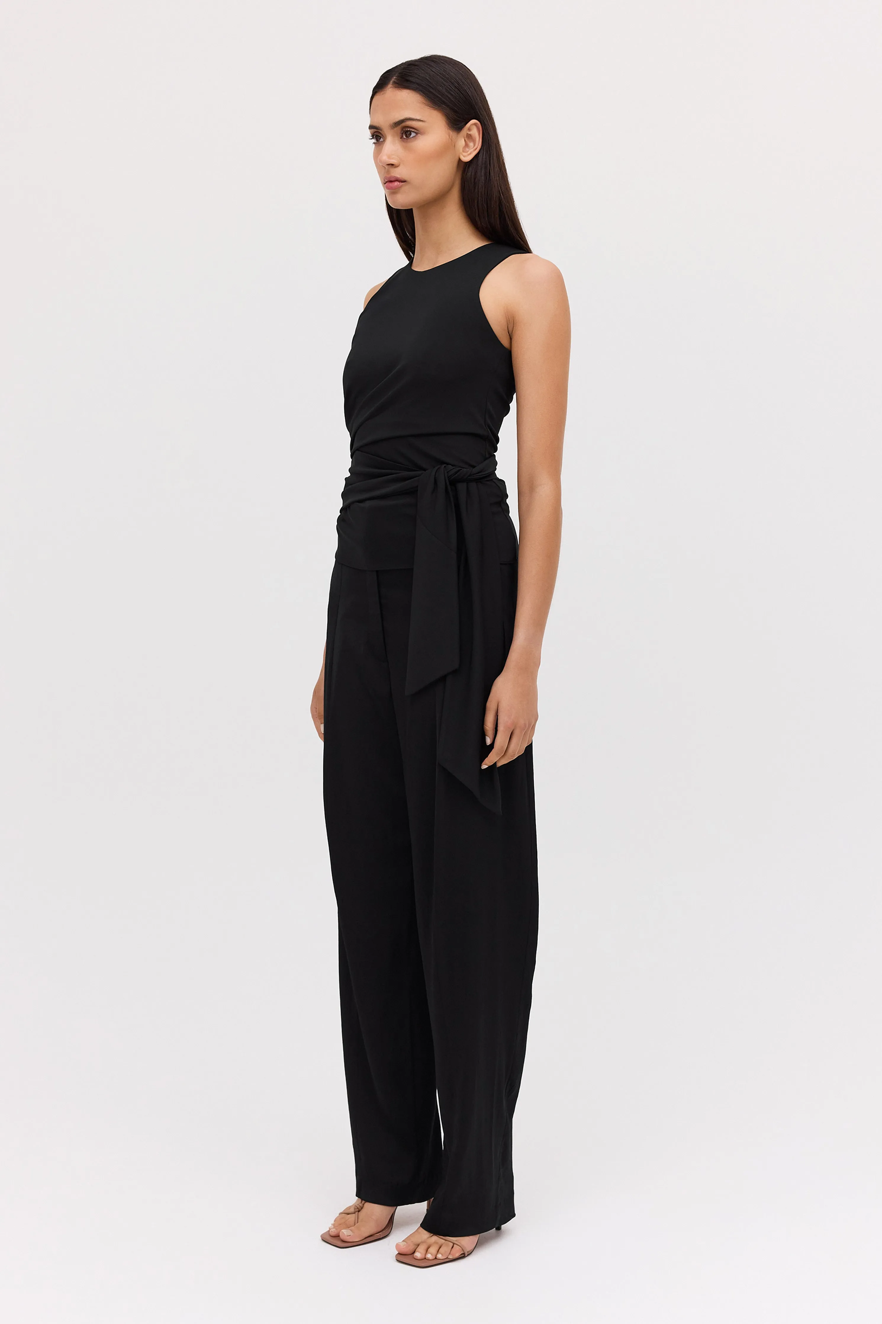 BLACK JERSEY AESTHETE TOP