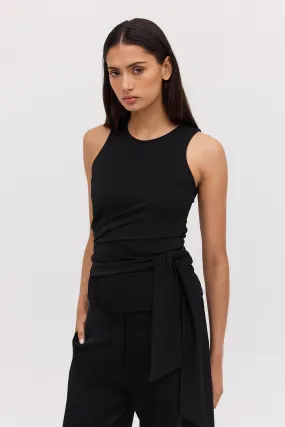 BLACK JERSEY AESTHETE TOP