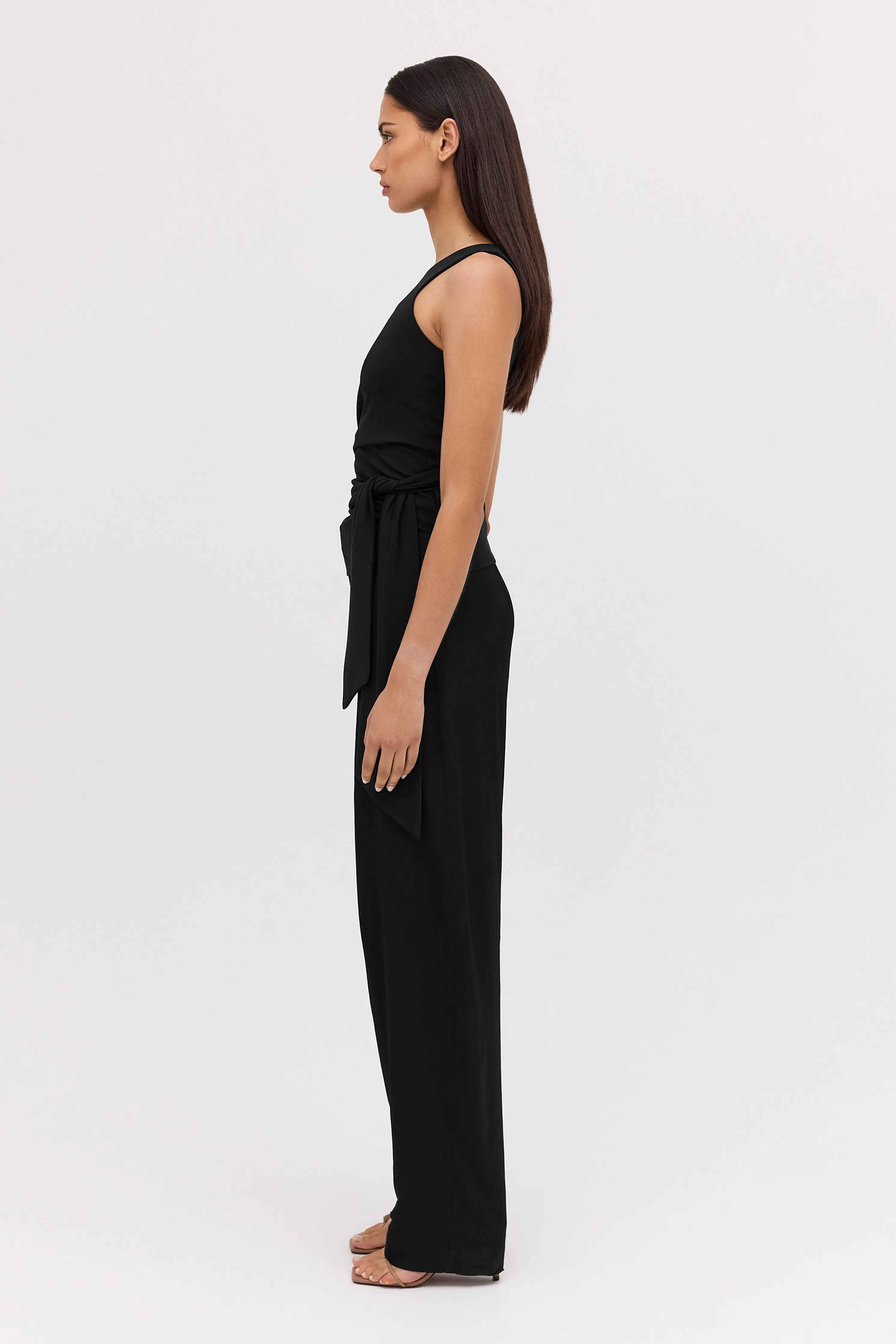 BLACK JERSEY AESTHETE TOP