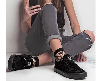 Black Suede D-Ring VLK Creeper Sneaker