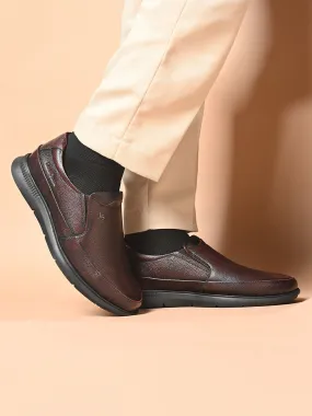 Brunette Brown Genuine Leather Slip-On Bernish Tone Moccasin Shoes