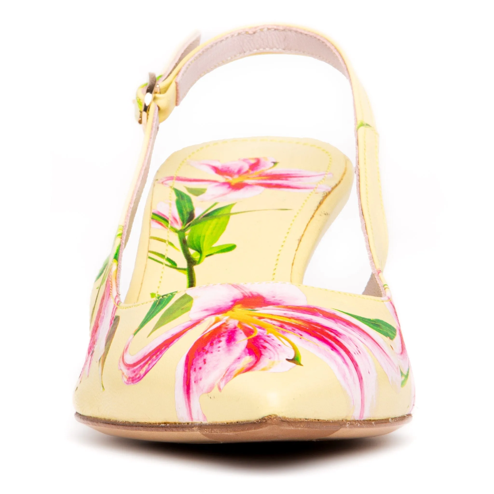 Cancun Yellow Floral Printed Leather