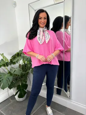 Candy Pink Reverse Seam Round Neck Diana