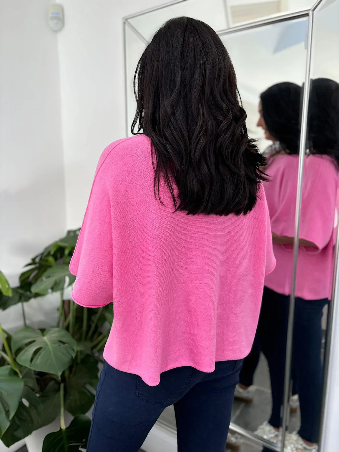 Candy Pink Reverse Seam Round Neck Diana