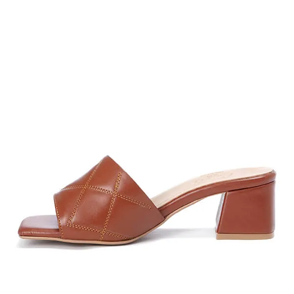 Capitone Wide Fit High Heeled Slippers