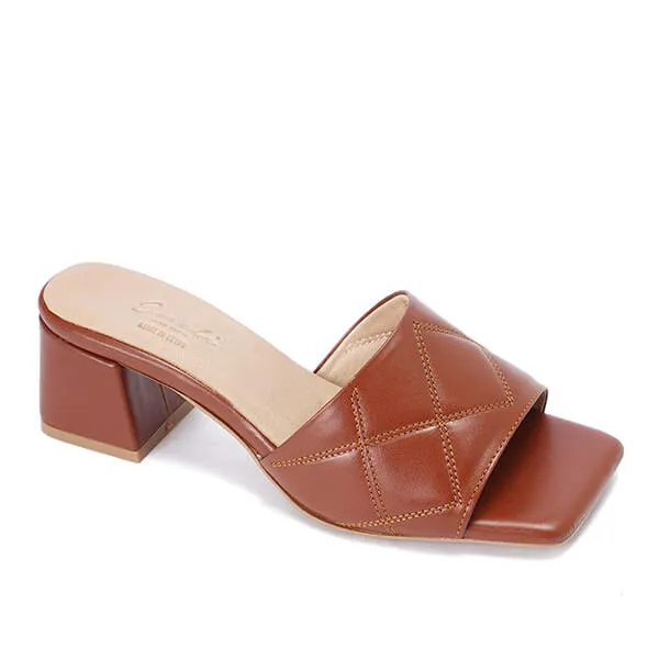Capitone Wide Fit High Heeled Slippers