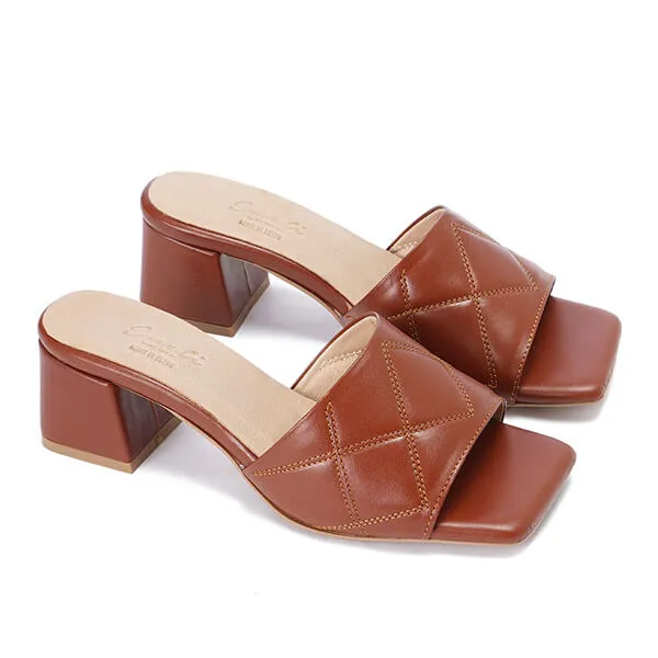 Capitone Wide Fit High Heeled Slippers