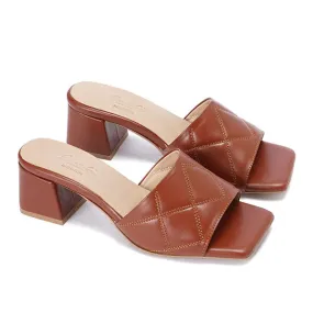 Capitone Wide Fit High Heeled Slippers
