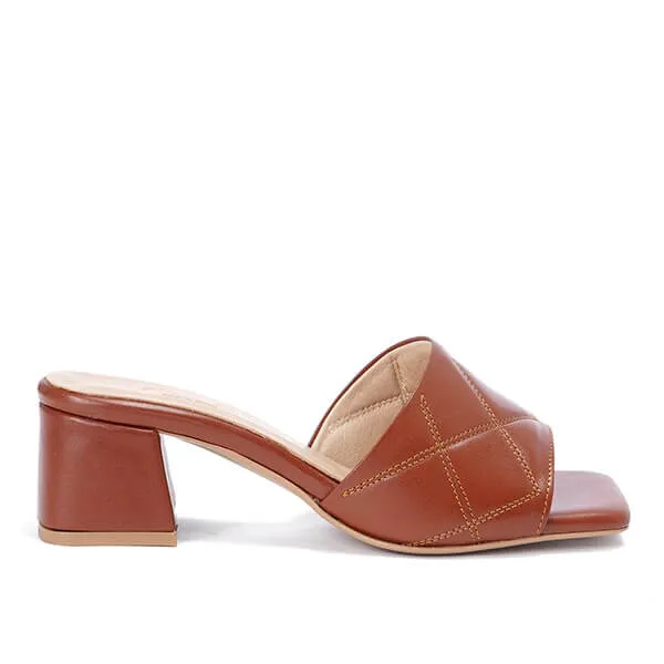 Capitone Wide Fit High Heeled Slippers