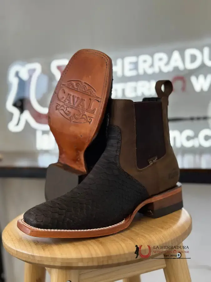 CAVAL SHORT BOOT PITON NOBUCK BROWN CRAZY HORSE
