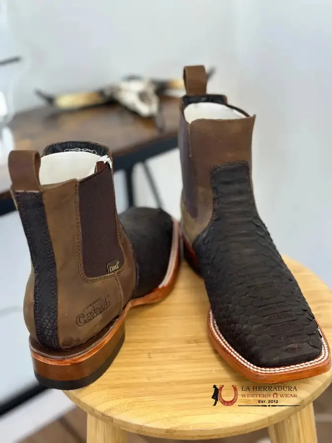 CAVAL SHORT BOOT PITON NOBUCK BROWN CRAZY HORSE