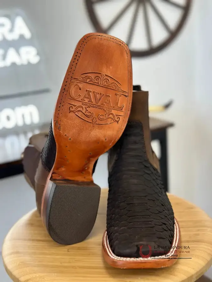 CAVAL SHORT BOOT PITON NOBUCK BROWN CRAZY HORSE
