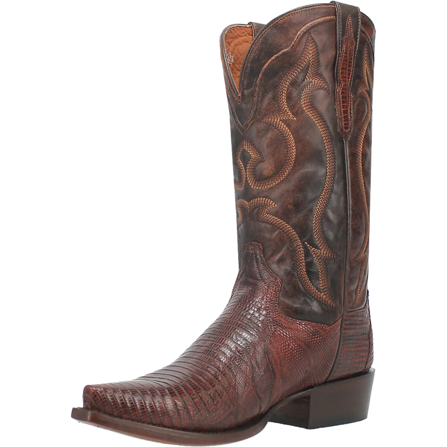 Dan Post Mens Hearst Cognac Lizard Skin Cowboy Boots 9.5 EW