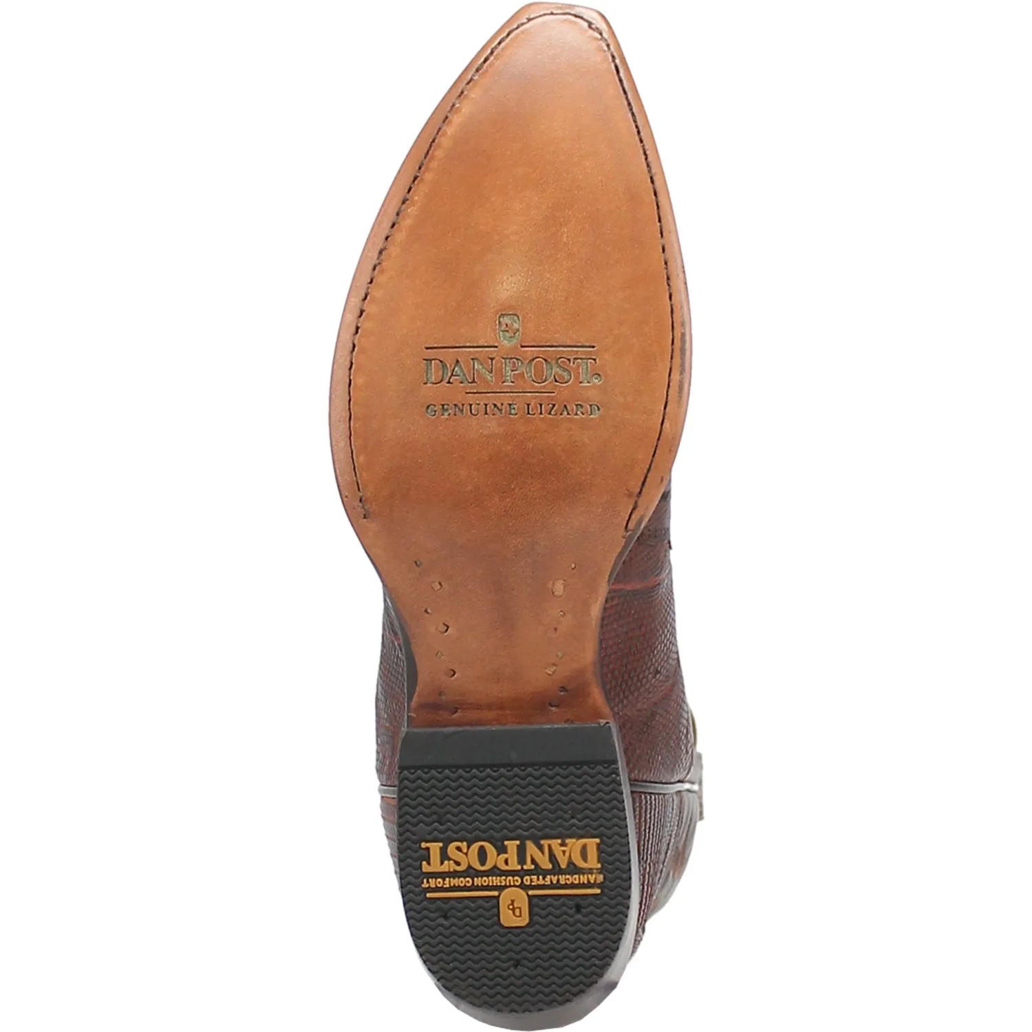 Dan Post Mens Hearst Cognac Lizard Skin Cowboy Boots 9.5 EW