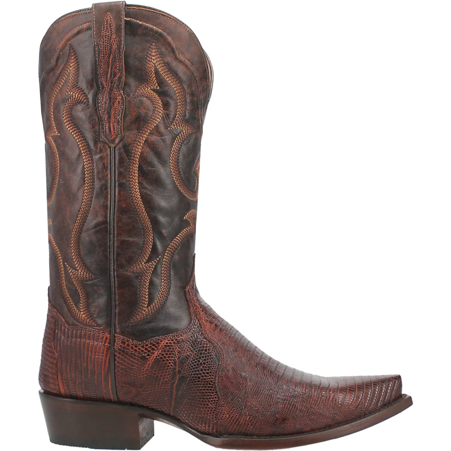 Dan Post Mens Hearst Cognac Lizard Skin Cowboy Boots 9.5 EW