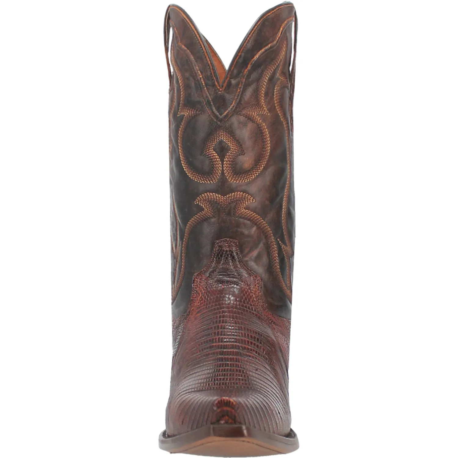 Dan Post Mens Hearst Cognac Lizard Skin Cowboy Boots 9.5 EW