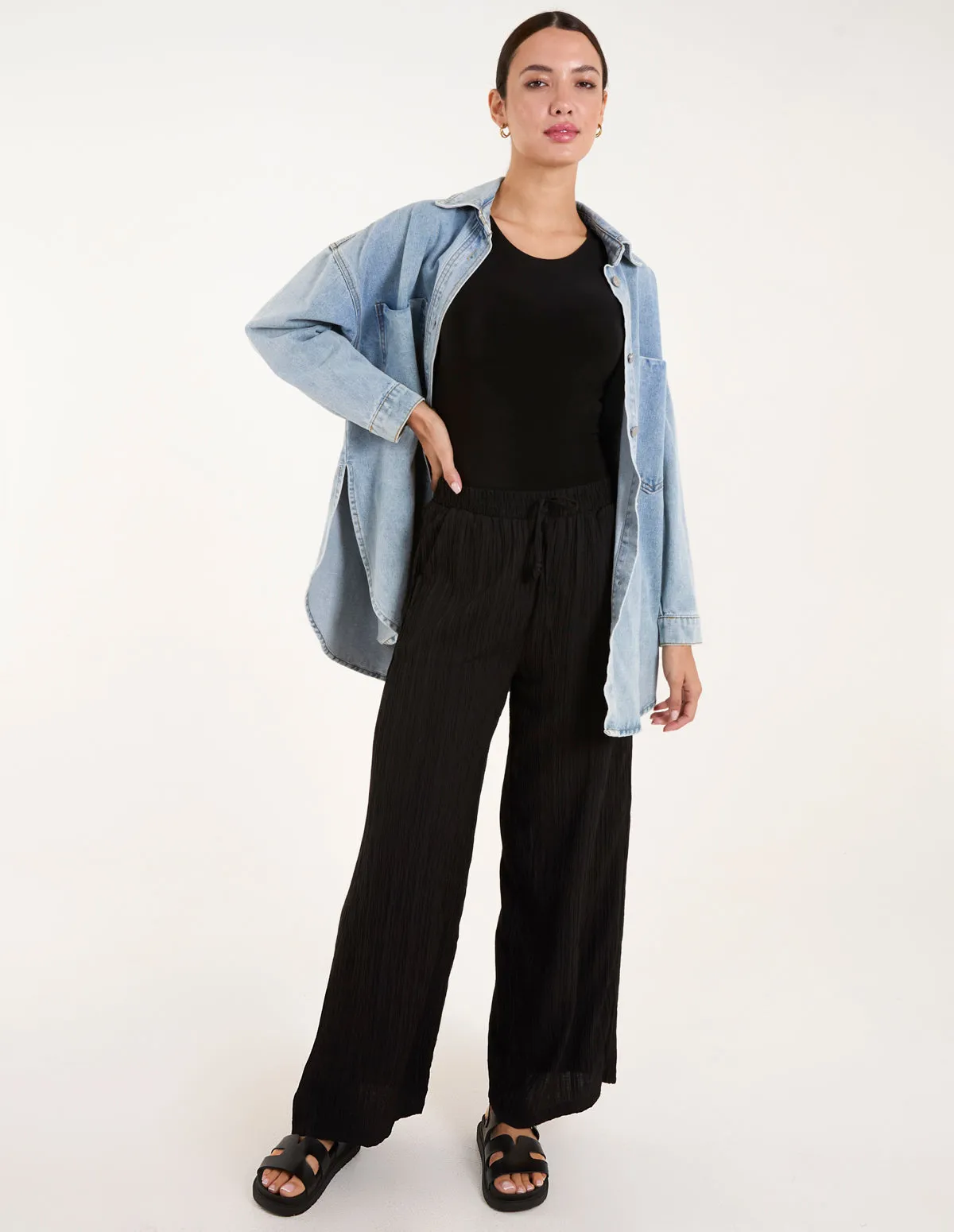 Drawstring Pocket Trouser Crinkle