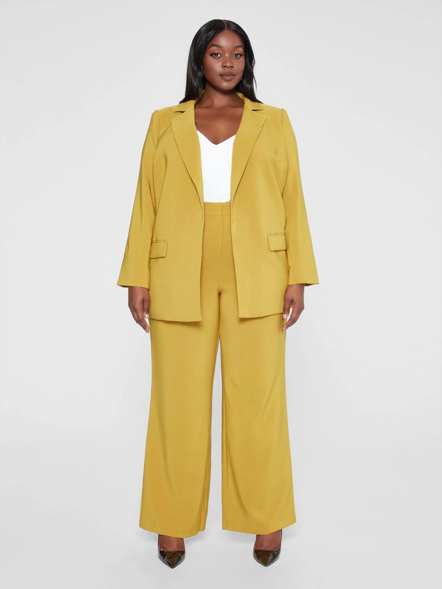 Fashion To Figure - Zoe Asymmetrical Split Back Blazer