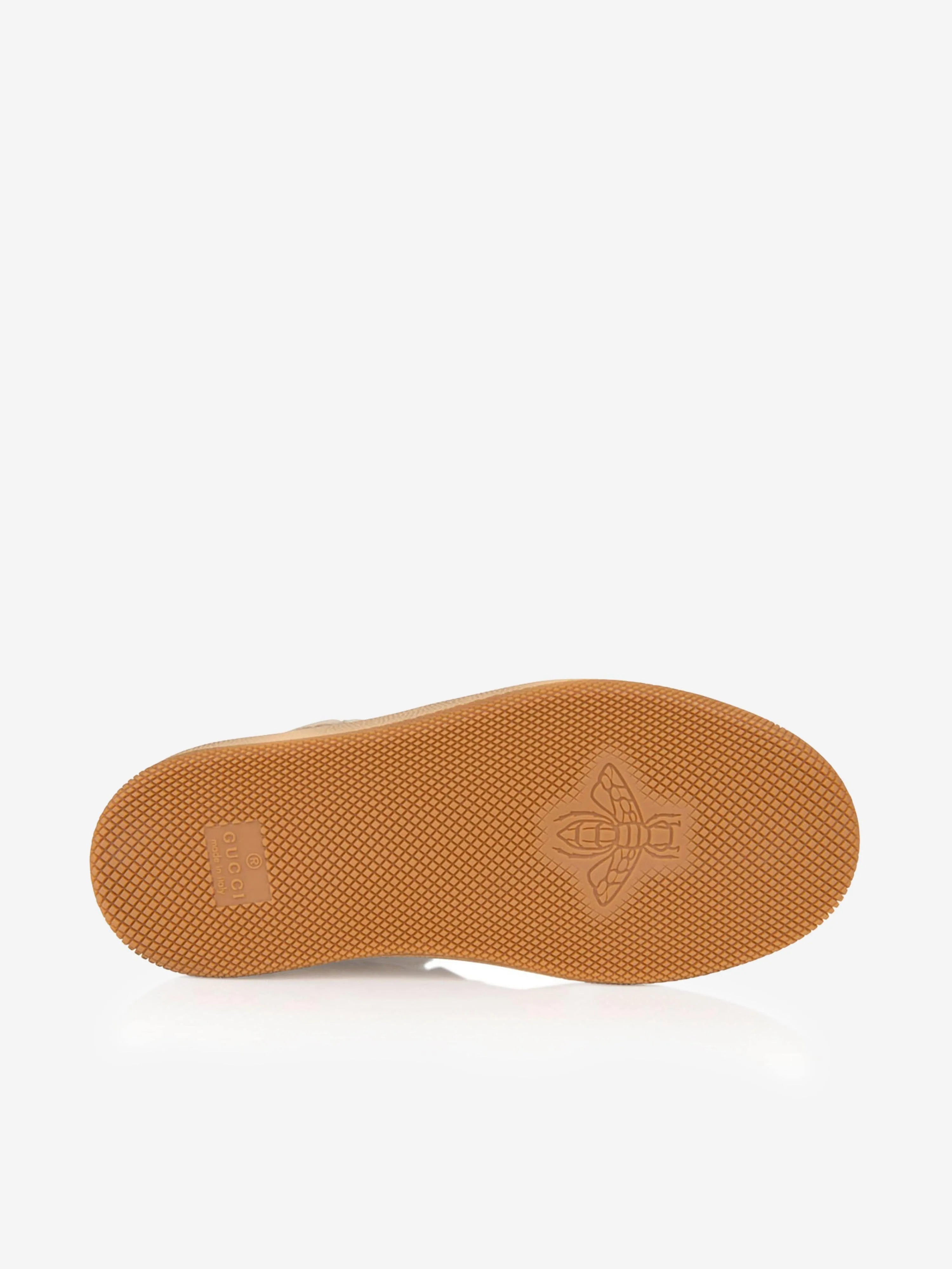 Gucci Kids Beige and Green Screener High Trainers