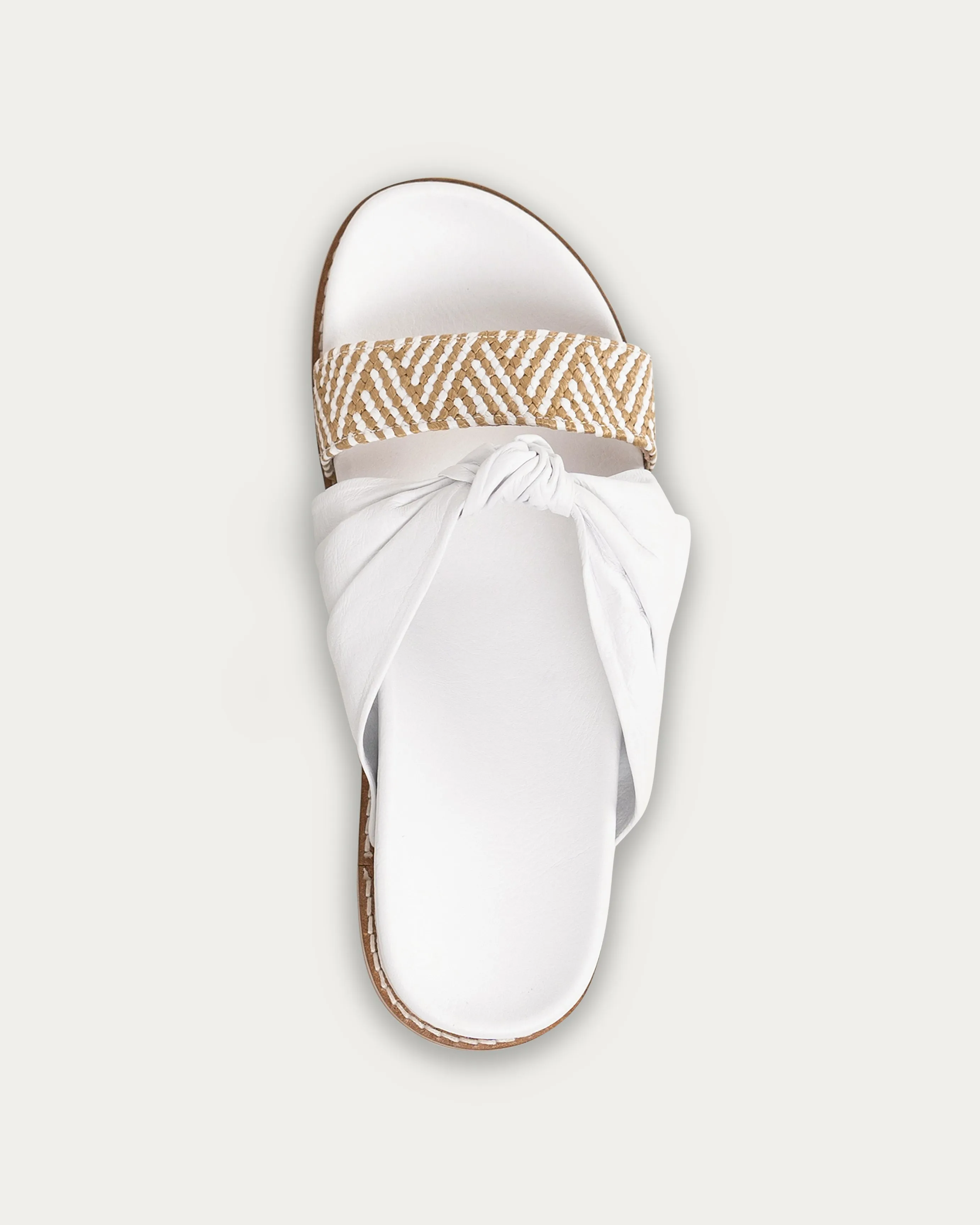 Jawan white knot slipper