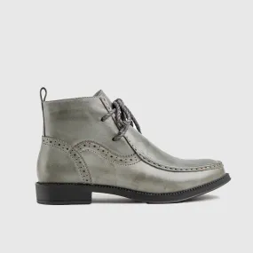Leather Ankle Boots Grey HA020