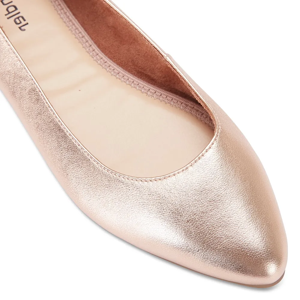 Lucia Flat in Rose Gold Leather