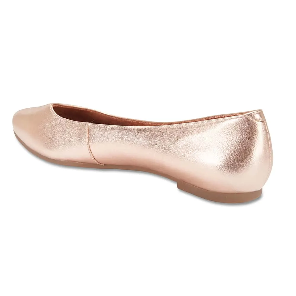 Lucia Flat in Rose Gold Leather