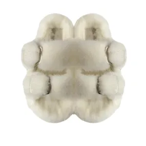 Luxe Mink Slide Sandals - Off White
