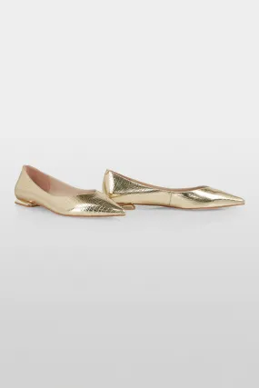 Marc Cain Shoes Gold Flat Crocodile Embossed XG SF.01 Z03 415