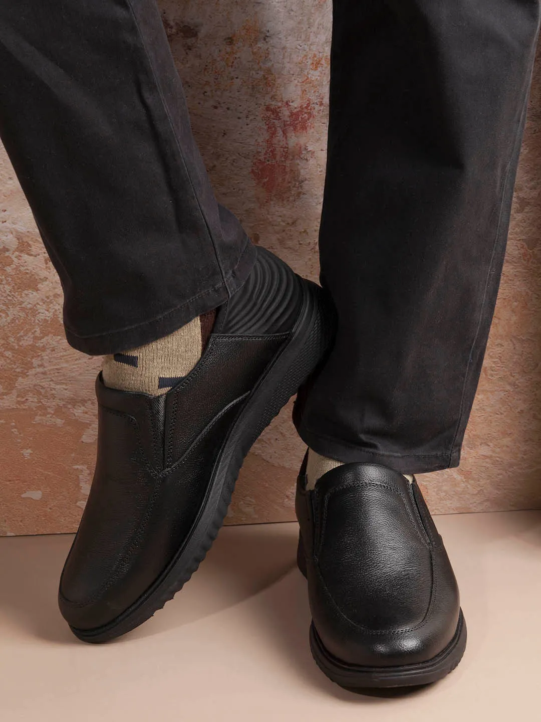 Men's Black Slide N Go Slip On (ID2275)