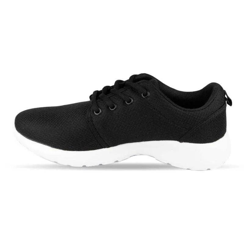 Mens Lace Up Black Memory Foam Trainer