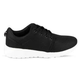 Mens Lace Up Black Memory Foam Trainer