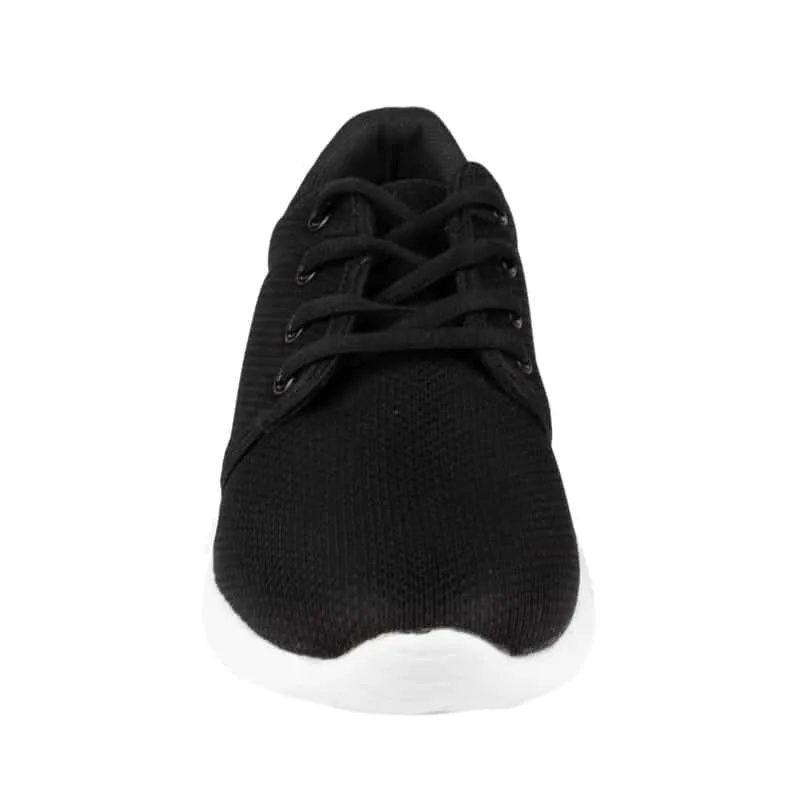 Mens Lace Up Black Memory Foam Trainer