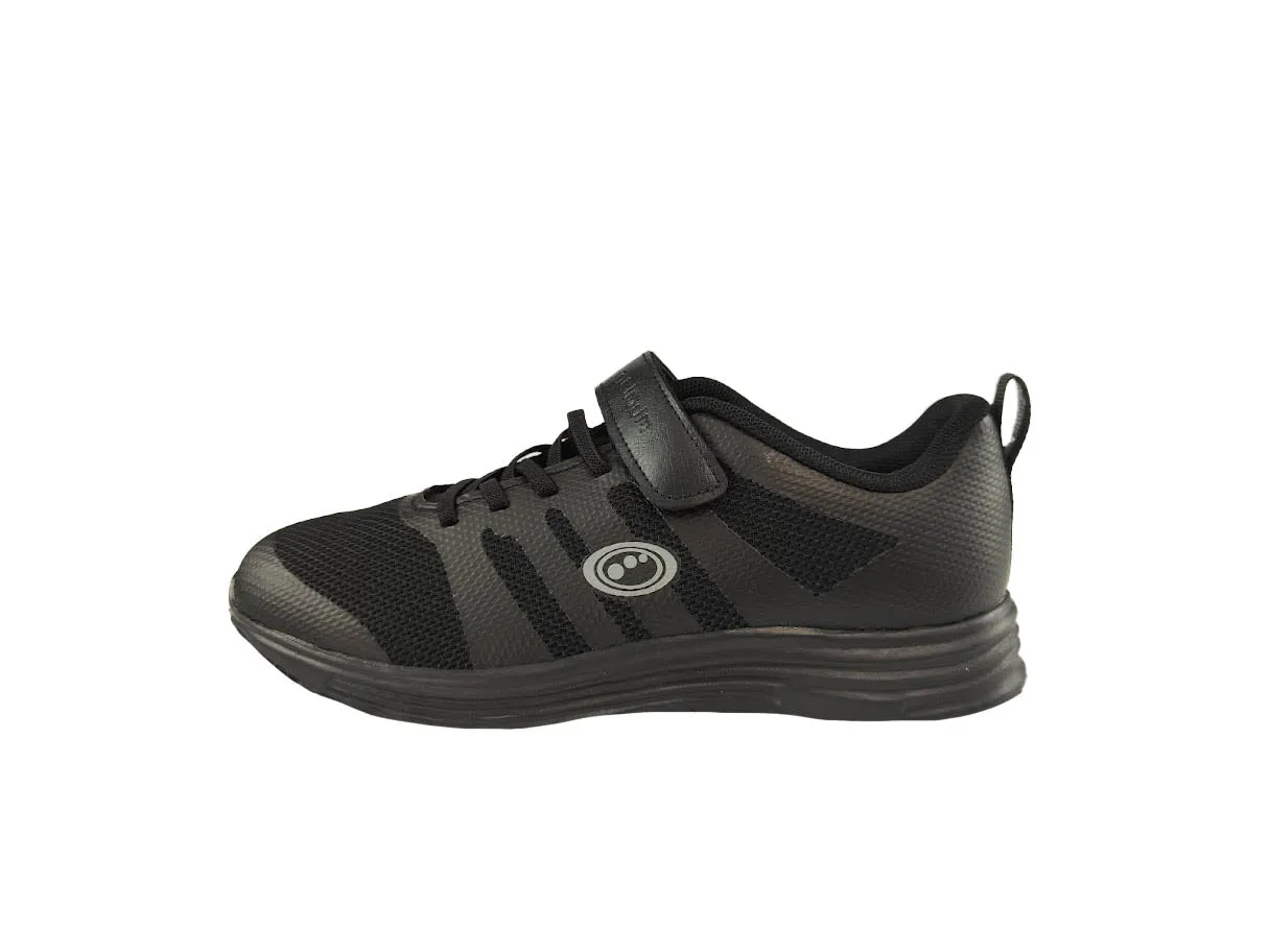 Mesh Top School Trainer Easy Fasten Black