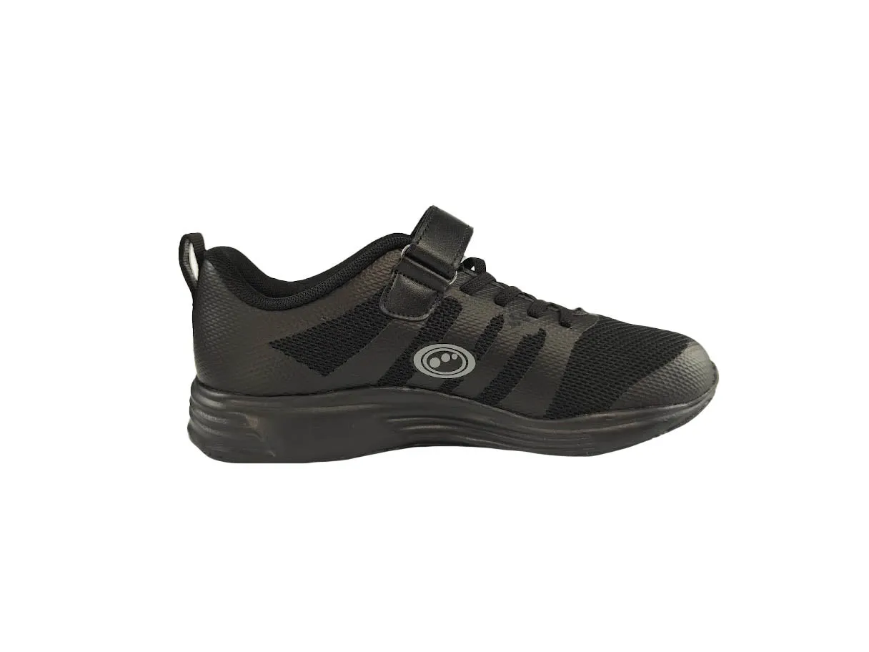Mesh Top School Trainer Easy Fasten Black