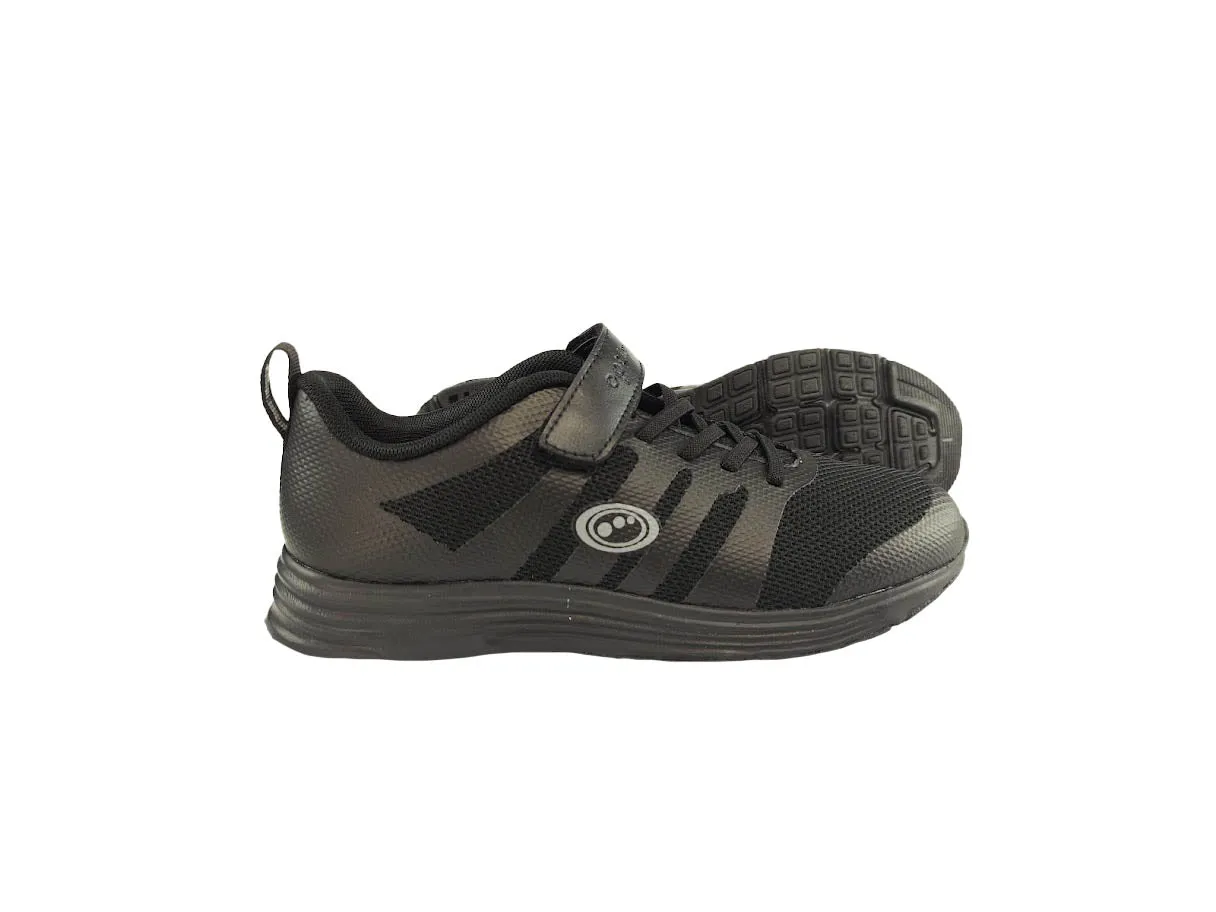 Mesh Top School Trainer Easy Fasten Black