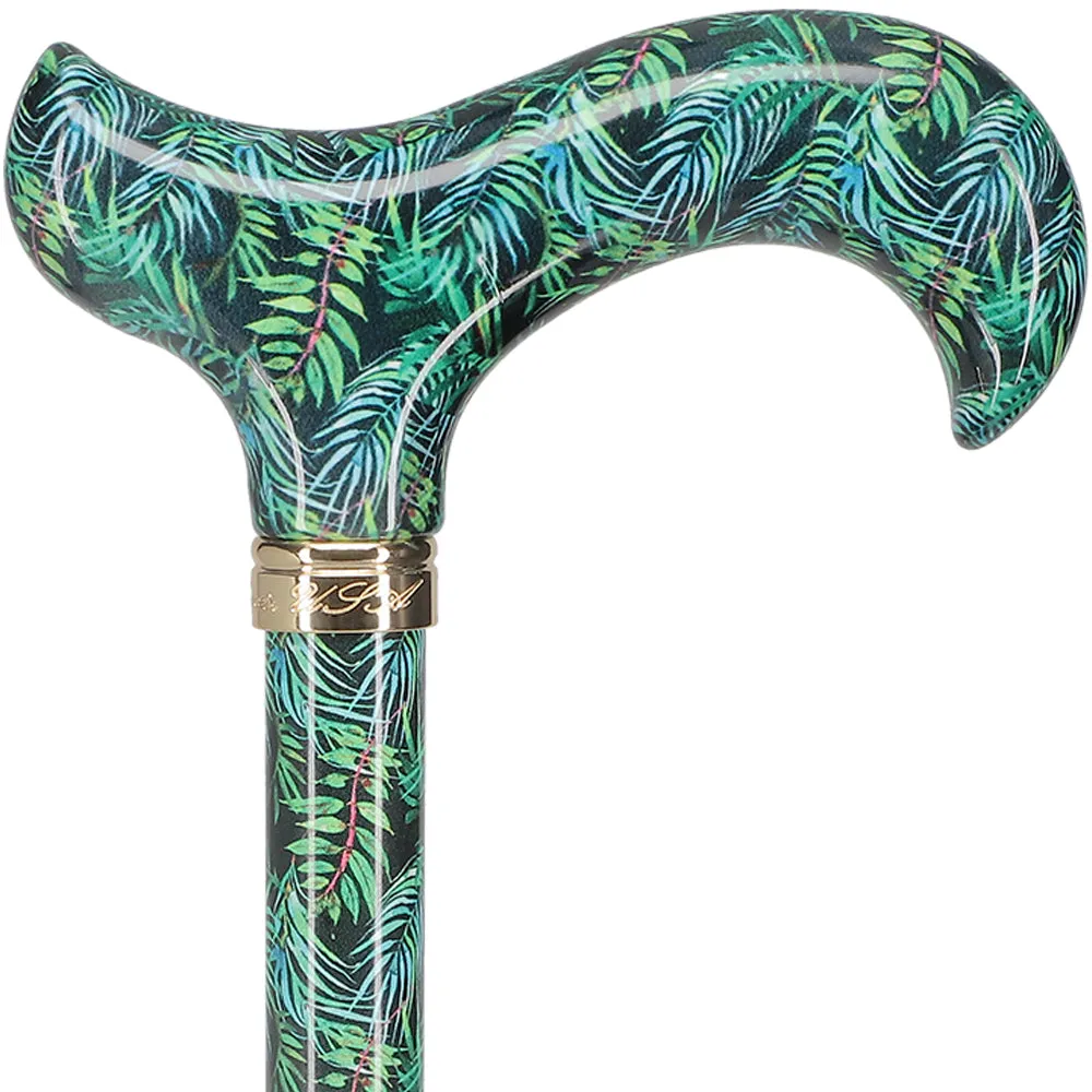 Midnight Breeze Designer Derby: Natural Green Patterned Handle