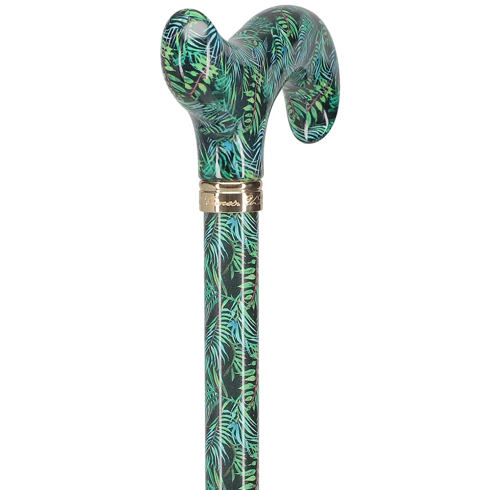 Midnight Breeze Designer Derby: Natural Green Patterned Handle