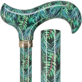 Midnight Breeze Designer Derby: Natural Green Patterned Handle