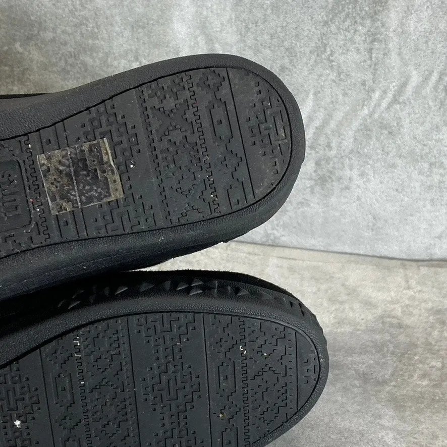 MUK LUKS Women's Black Street Queens Memory Foam Round-Toe Slip-On Boots SZ 8.5