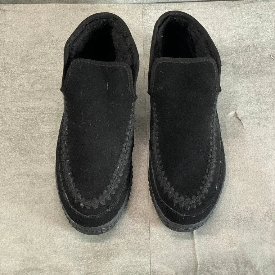 MUK LUKS Women's Black Street Queens Memory Foam Round-Toe Slip-On Boots SZ 8.5