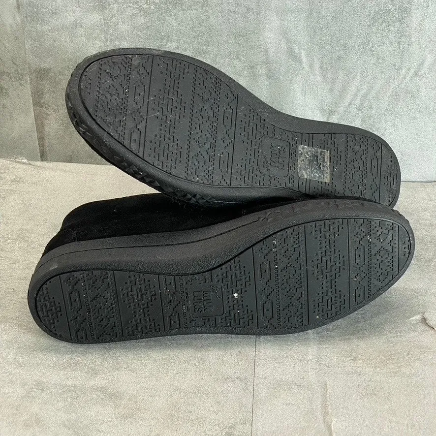 MUK LUKS Women's Black Street Queens Memory Foam Round-Toe Slip-On Boots SZ 8.5