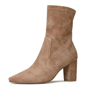 Nider Sand Stretch Microsuede Ankle Boots