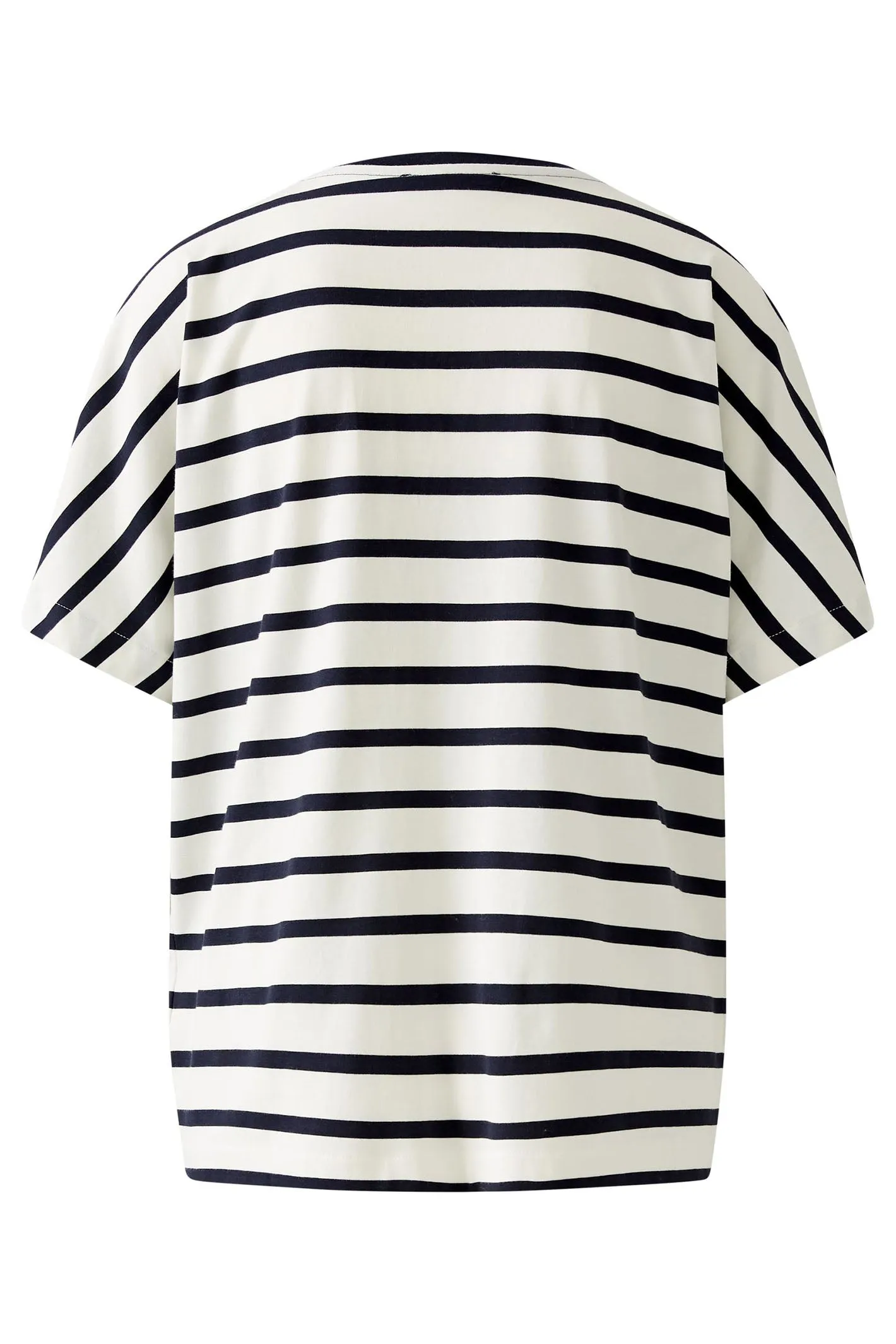 Oui 91839 White Blue Stripe Paris Motif T-Shirt