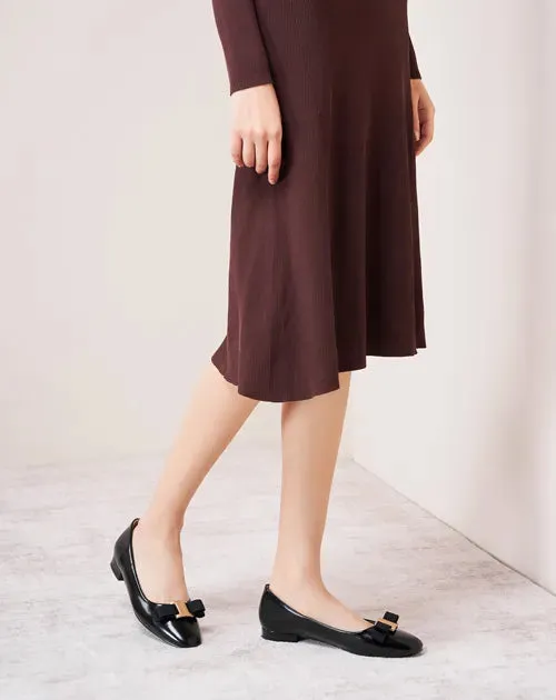 Patent Metal Buckle bow Flats (Anita)